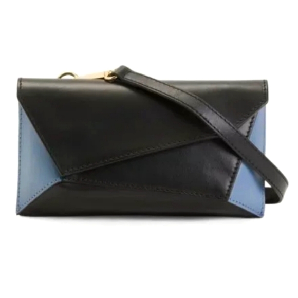 STELLA BIANCA Genuine Italian Leather Geometric Multicolor Crossbody Purse - Picture 2 of 11